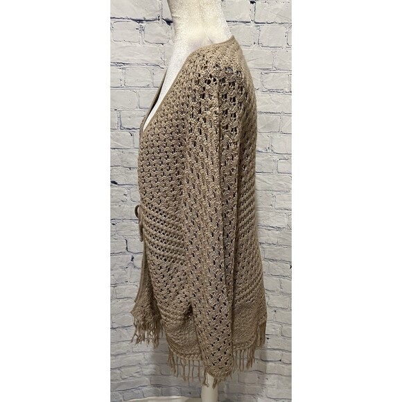 Avenue Women's Brown Crochet Cardigan Sweater Boho Coastal Size 22 24 Plus Size - Picture 2 of 5